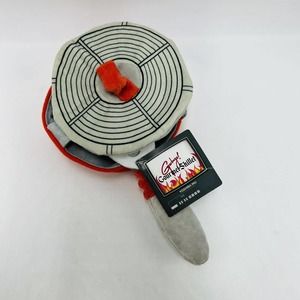 Bark Box S-M Garbage! Gourmet Skillet Plush Dog Toy Multi-Part Crinkle Squeaker